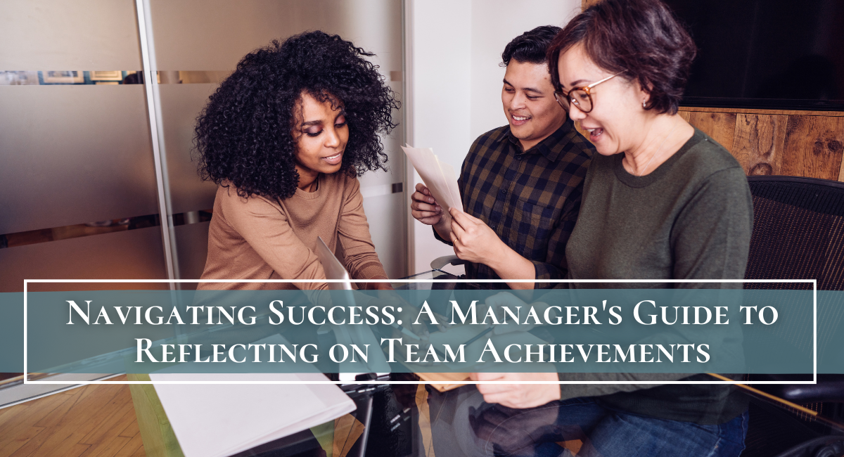 Group of employees smiling and reviewing documents in a conference room