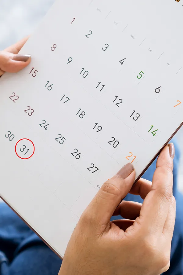 Woman holding a calendar